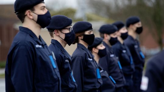 Cover image: Recruits begin to learn about drill on HMS Collingwood’s parade ground (Picture: Royal Navy).