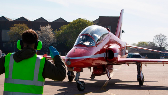 Red Arrows in training (Picture: RAF).