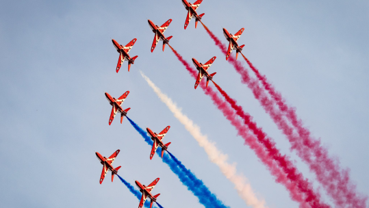 The red jets will be performing at the F1 British Grand Prix at Silverstone (Picture: Red Arrows)