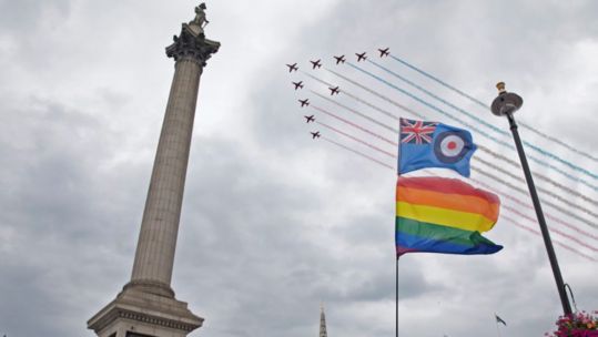 Red Arrows Over Trafalgar Square London Pride 