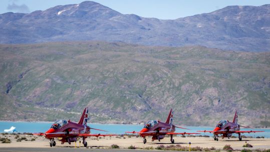 Red Arrows at the Narsarsuaq airport in Greenland