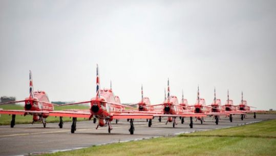 Cover image: Red Arrows taxiing at RAF Scampton in Lincolnshire ahead of Exercise Western Hawk in August last year (Picture: MOD).