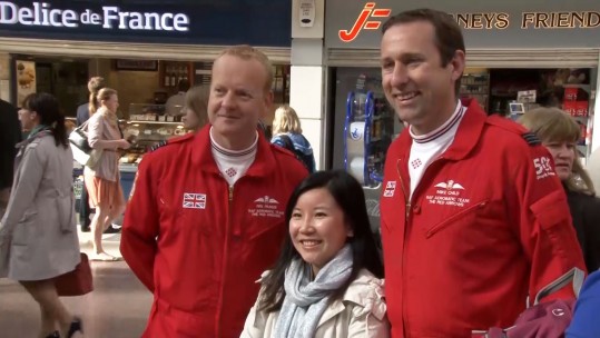 Red Arrows Pilots Entertain Commuters in London
