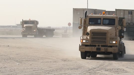 Retrograde munitions from US withdrawal of Afghanistan arrive at Camp Arifjan in Kuwait 