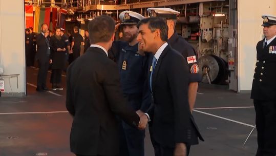 Rishi Sunak on board HMS Diamond