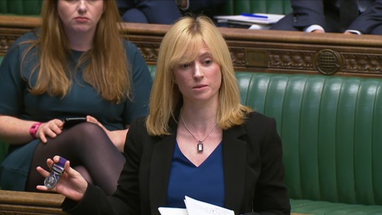 Rosie Duffield with medal