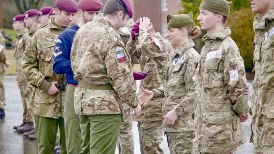 Captain Rosie Wild receives her maroon beret (Picture: MOD). 