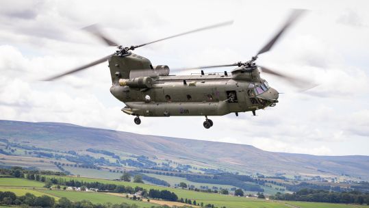 The helicopter, which was used for the movement of senior personnel in Northern Ireland, then collided with a rocky outcrop (Picture: MOD)
