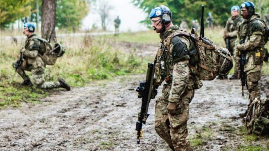 Cover image: Royal Anglian soldiers during the Mission Rehearsal Exercise (Picture: MOD).
