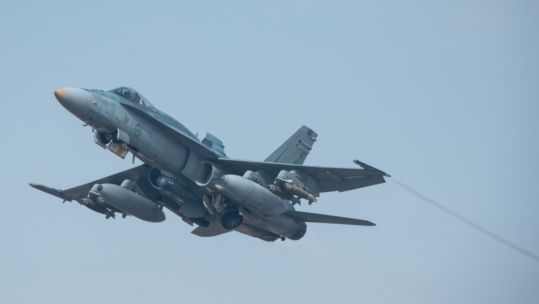 Royal Australian Air Force Super Hornet during Operation Okra