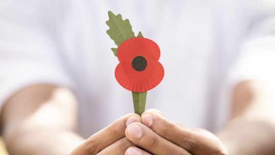 Royal British Legion display its new 100% paper poppy, available for Poppy Appeal from October 2023 19042023 NO REUSE CREDIT PA WIRE, PA IMAGES