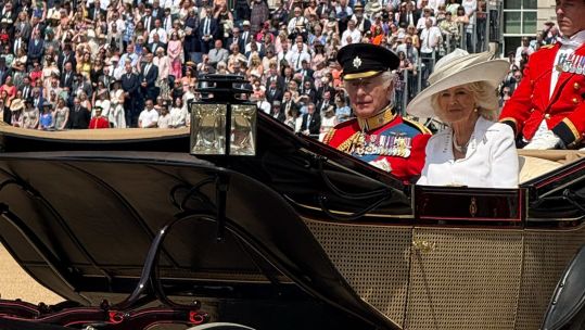 Royal Family leaves Horse Guards Parade to join the Royal Procession