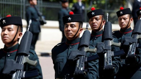 Royal Gurkha Rifles during Prince Harry's wedding