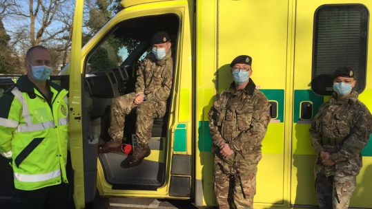 Royal Logics Corps with the South East Coast Ambulance Service (Picture: South East Coast Ambulance Service).