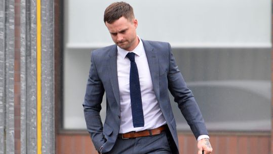 Royal Marine Commando Stuart Bryant arrives at Glasgow High Court and later jailed for drug offences relating to MOD vehicles.