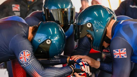  Royal Marine Taylor Lawrence as part of Team GB's Bobsleigh team in Lillehammer, Norway 090225 CREDIT BFBS