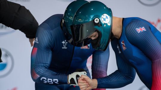 Royal Marine Taylor Lawrence, the brakeman for GB driver Brad Hall 02122022 CREDIT GB Bobsleigh Skeleton