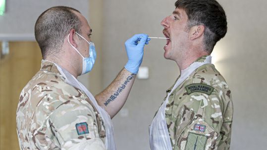 Royal Marines in Plymouth begin specialist coronavirus testing training