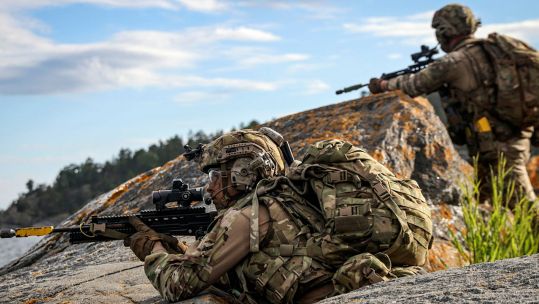 Royal Marines of 45 Commando on exercise with Swedish Coastal Rangers (Picture: MOD))