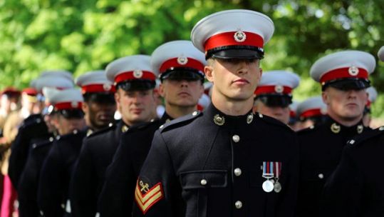 Royal Marines parade on Salisbury Armed Forces Day