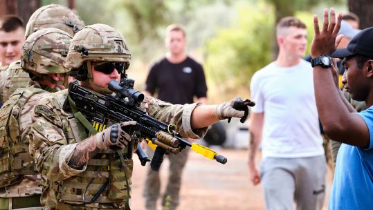 Royal Marines practise crowd control Cyprus 