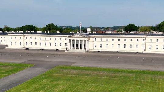 Royal Military Academy Sandhurst (RMAS) is where all officers in the British Army are trained to take on the responsibility of leading their soldiers 09102024 CREDIT BFBS