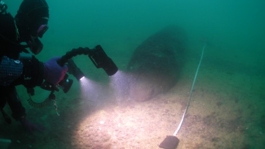 Royal Navy Bomb Disposal Dealing With Suspected WW2 Mine