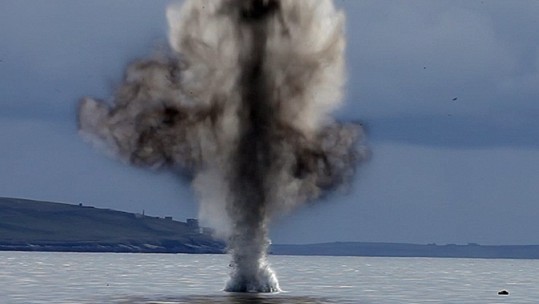 Royal Navy Divers Detonate WWII Torpedo