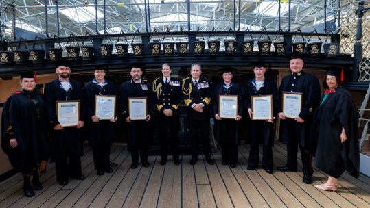 Royal Navy Paramedics at their graduation onboard HMS Victory 020726 CREDIT ROYAL NAVY