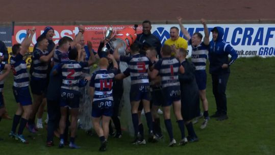 Royal Navy celebrate winning Inter Servicees Rugby League 2022 Credit BFBS DATE 01102022.jpg