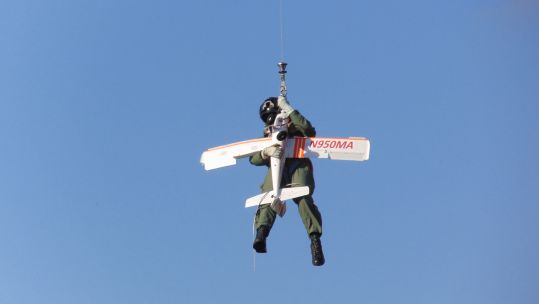 Royal Navy helicopter crew rescue model aeroplane in Cornwall 241019 CREDIT ROYAL NAVY.JP