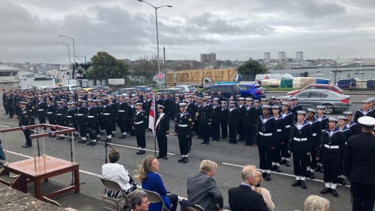 More than 300 personnel were on parade through Torpoint as HMS Raleigh exercised its freedom of the town (Picture: Royal Navy).