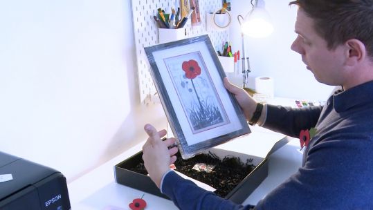 Royal Navy sailor Scott Falkiner using artwork therapy talent to raise money for RBL 08112021 Credit BFBS.png