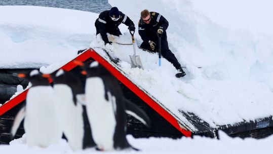 Royal Navy ship HMS Protector digs deep to help snowbound Antarctic scientists 04122022 CREDIT Royal Navy