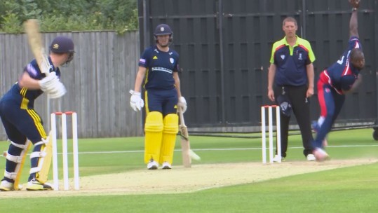 Liam Dawson at 2018 Royal Navy vs Hampshire cricket match