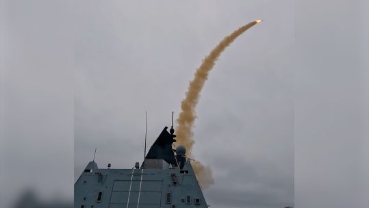 Royal Navy warship HMS Defender destroys jet drone in exercise 02062023 CREDIT Royal Navy MOD