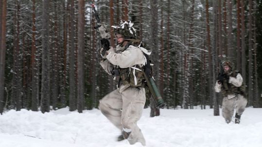 Royal Tank Regiment training hard with Estonian counterparts in Baltic Region as part of exercise Winter Camp 08022022 CREDIT BFBS.jpg