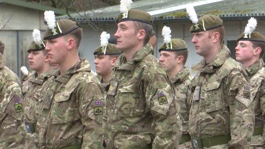 Royal Welsh Regiment on St David's Day in Germany 010320 CREDIT BFBS