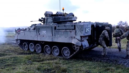 Royal Welsh and Warrior Infantry Fighting Vehicle on a range at NATO Forward Holding Base Sennelager 08122021 CREDIT BFBS.jpg