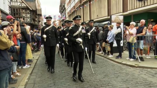 Royal Yeomanry parade and recieve Freedom of Shrewsbury.