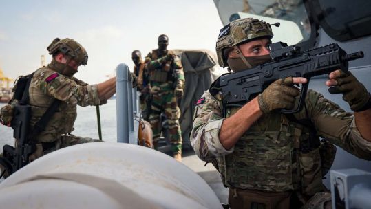 Royal Marines training alongside their counterparts from Senegal (Picture: Royal Navy).