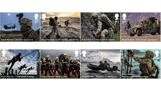 Royal Marines Commandos are being celebrated in a new series of Royal Mail stamps CREDIT Royal Mail