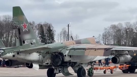 Russian SU-25 after supposed missile hit (Picture: Russian MOD).