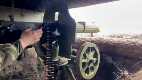 Russian PM M1910 heavy machine gun Maxim being used in Ukraine 14042023 CREDIT Ukrainian Armed Forces