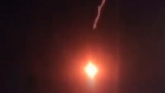 A Russian combat jet was shot down by its own side near Tokmak (Picture: Russian Social Media).