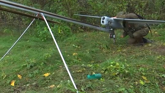 Russian military drone being launched