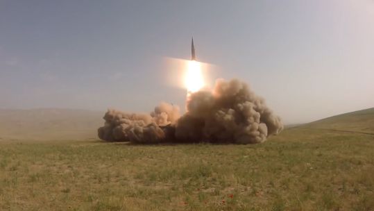 A Russian missile is fired (Picture: Russian MOD)