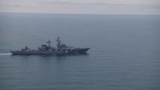 Russian navy ship Moskva in Black Sea 
