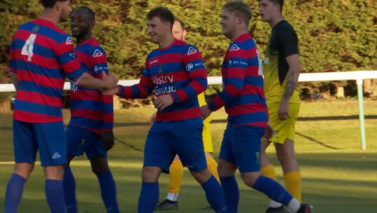 Ryan Fagan celebrates Royal Engineers v Royal Signals Woolwich Cup Credit BFBS DATE 07042025.jpg 