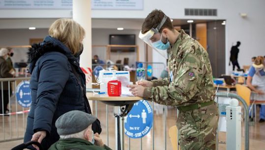 SAC James Maund of the Band of the RAF College Cranwell deployed to Wales in support of the Covid vaccination programme (Picture: MOD). 